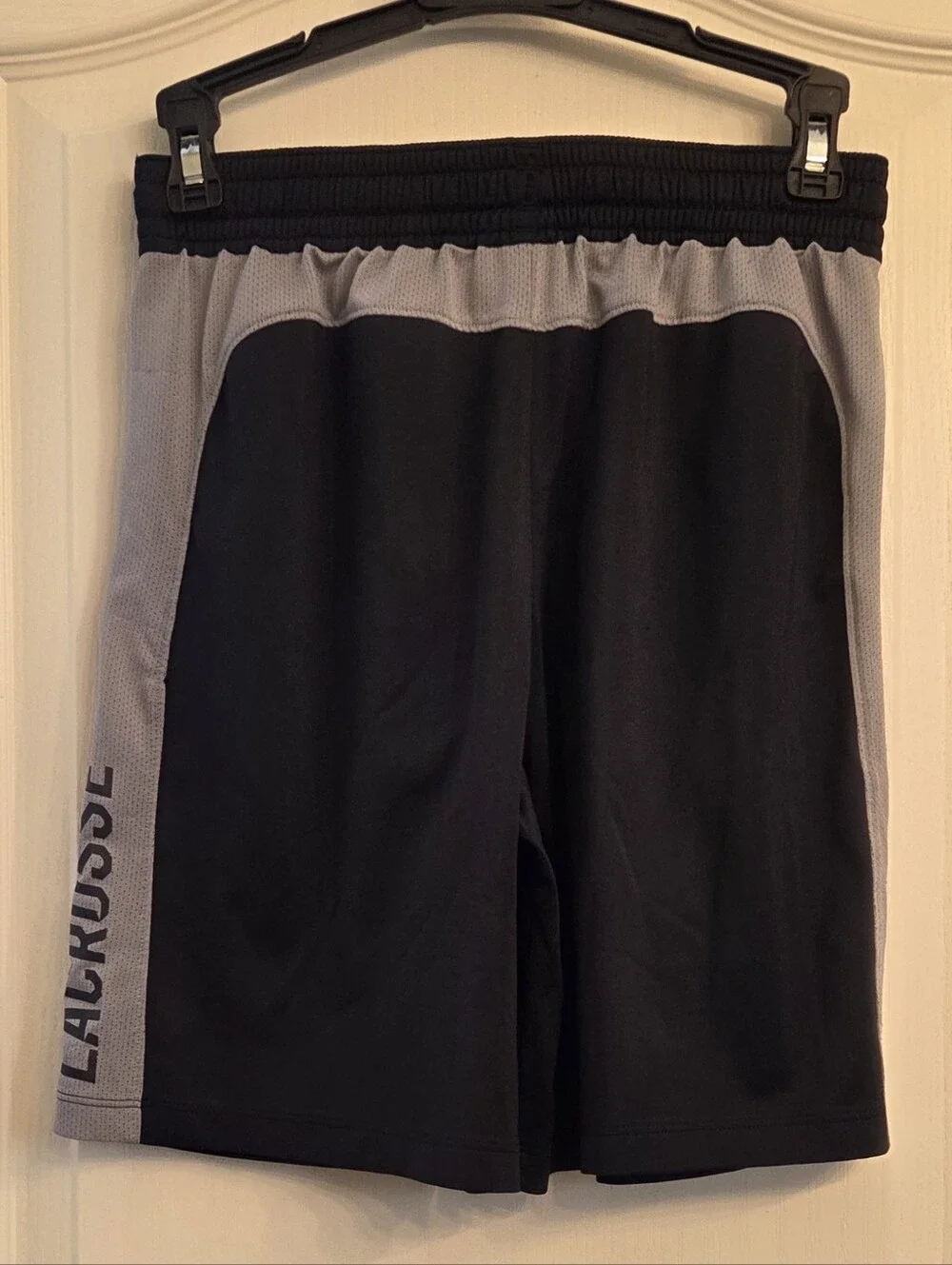 Under Armour Black Gray Athletic Lacrosse Shorts KIDS SIZE L